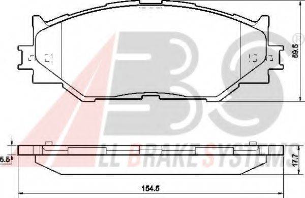 A.B.S. 37547OE Комплект гальмівних колодок, дискове гальмо