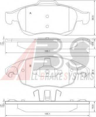 A.B.S. 37598 Комплект гальмівних колодок, дискове гальмо