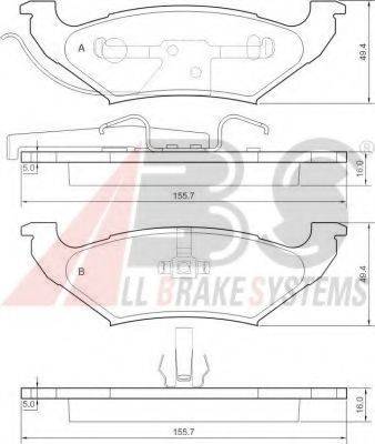 A.B.S. 38715 Комплект гальмівних колодок, дискове гальмо