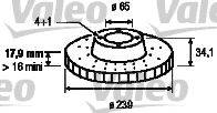 VALEO 186523 гальмівний диск