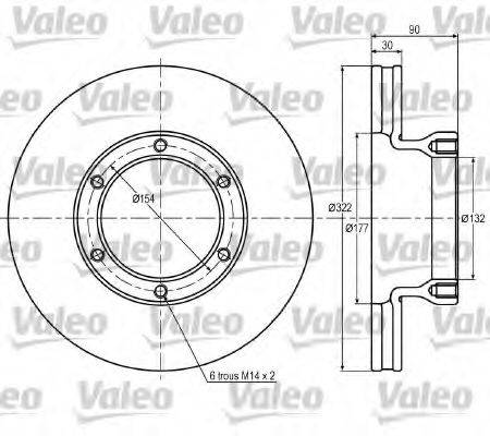 VALEO 187026 гальмівний диск