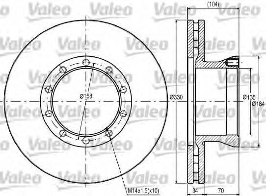 VALEO 187065 гальмівний диск