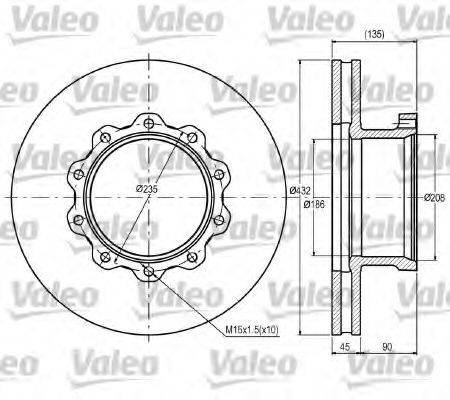 VALEO 187076 гальмівний диск