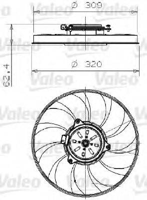 VALEO 696002 Вентилятор, охолодження двигуна