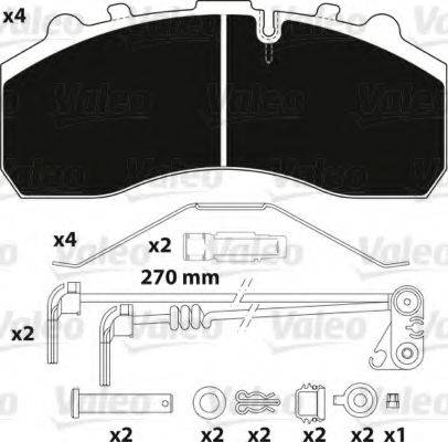 VALEO 882202 Комплект гальмівних колодок, дискове гальмо