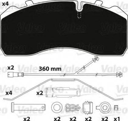 VALEO 882206 Комплект гальмівних колодок, дискове гальмо