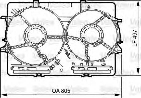 VALEO 820757 Кронштейн, вентилятор радіатора