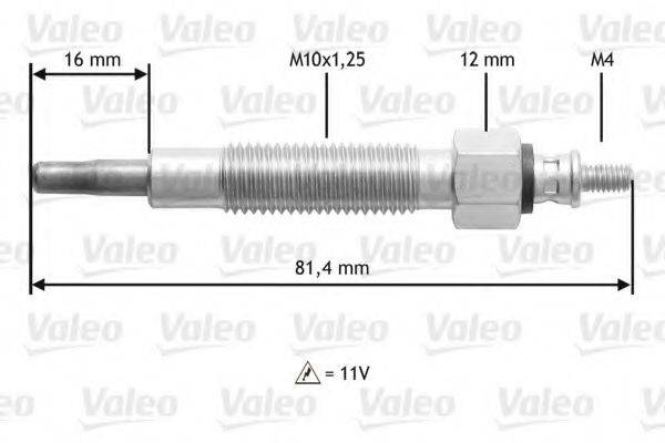 VALEO 345186 Свічка розжарювання