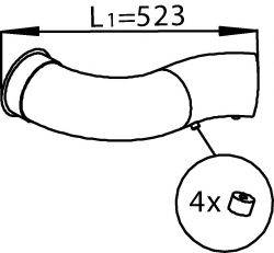 DINEX 21742 Труба вихлопного газу