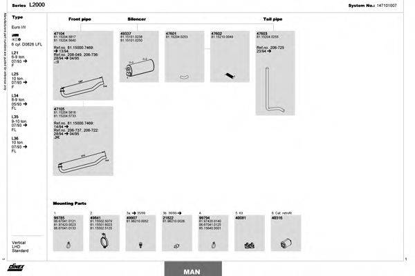 DINEX 147101007 Система випуску ОГ