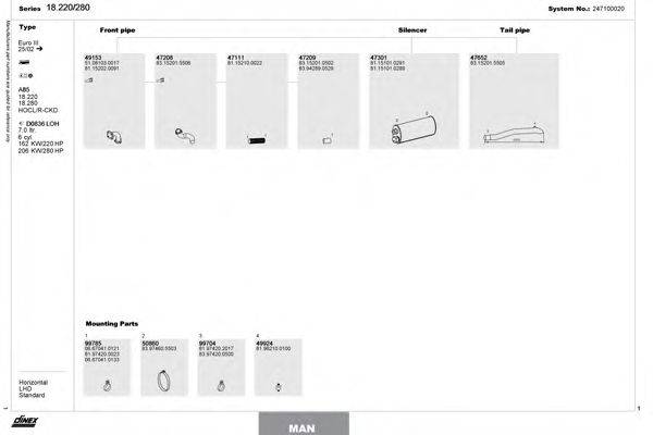 DINEX 247100020 Система випуску ОГ