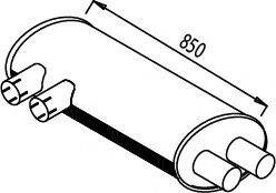 DINEX 49353 Середній/кінцевий глушник ОГ