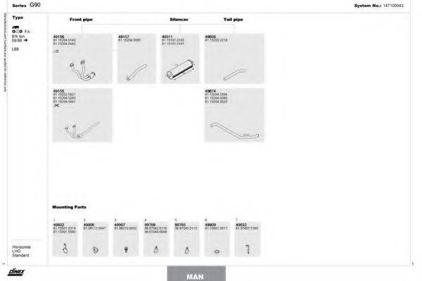 DINEX 147100043 Система випуску ОГ