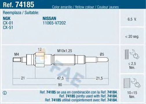 FAE 74185 Свічка розжарювання