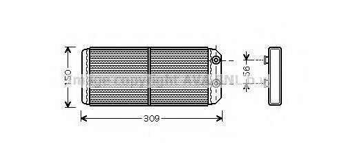 AVA QUALITY COOLING AU6180 Теплообмінник, опалення салону