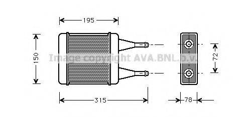 AVA QUALITY COOLING DN6090 Теплообмінник, опалення салону