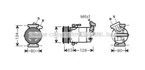 AVA QUALITY COOLING DNK334 Компресор, кондиціонер