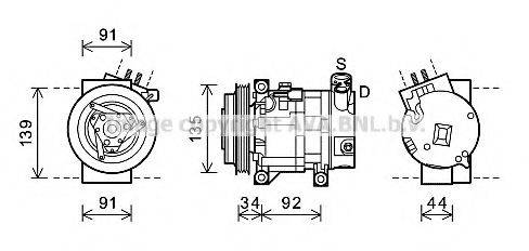 AVA QUALITY COOLING DNK346 Компресор, кондиціонер