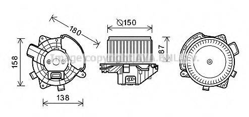 AVA QUALITY COOLING FT8409 Електродвигун, вентиляція салону