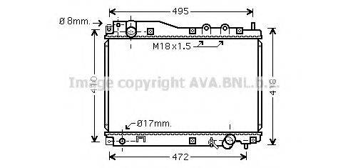 AVA QUALITY COOLING HD2204 Радіатор, охолодження двигуна