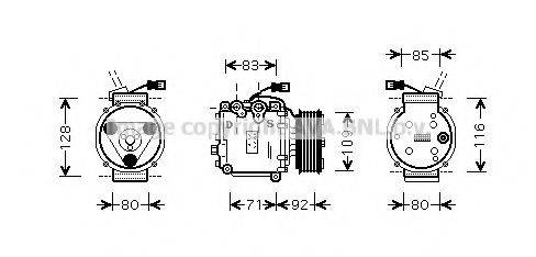 AVA QUALITY COOLING HDK169 Компресор, кондиціонер