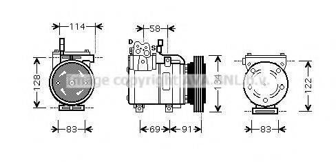 AVA QUALITY COOLING HYAK199 Компресор, кондиціонер