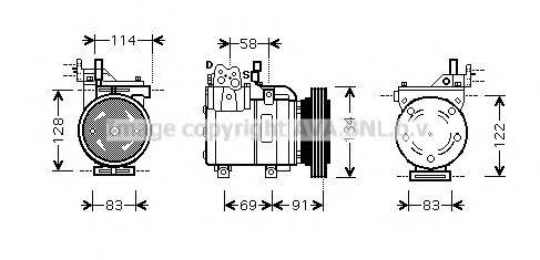 AVA QUALITY COOLING HYK199 Компресор, кондиціонер