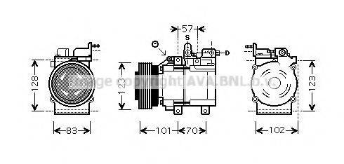 AVA QUALITY COOLING HYK209 Компресор, кондиціонер