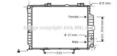 AVA QUALITY COOLING MS2208 Радіатор, охолодження двигуна