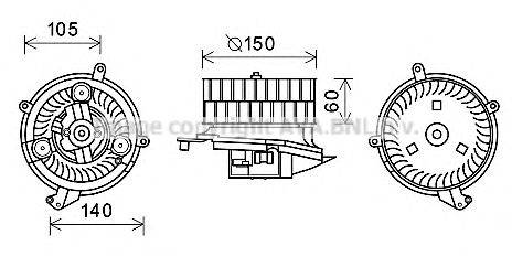 AVA QUALITY COOLING MS8623 Електродвигун, вентиляція салону