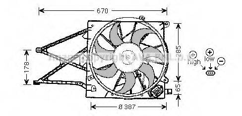 AVA QUALITY COOLING OL7509 Вентилятор, охолодження двигуна