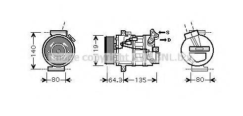 AVA QUALITY COOLING RTK394 Компресор, кондиціонер