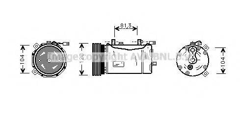 AVA QUALITY COOLING VWAK172 Компресор, кондиціонер