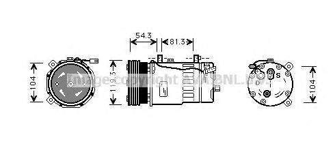 AVA QUALITY COOLING VWK280 Компресор, кондиціонер