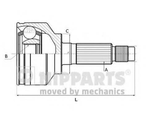 NIPPARTS J2820508 Шарнірний комплект, приводний вал