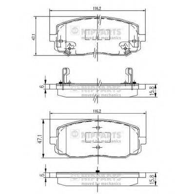 NIPPARTS J3600323 Комплект гальмівних колодок, дискове гальмо