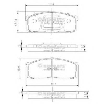 NIPPARTS J3601005 Комплект гальмівних колодок, дискове гальмо