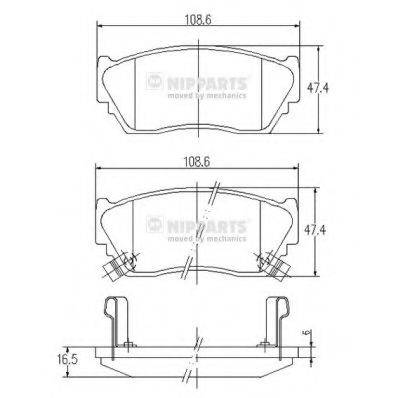 NIPPARTS J3601048 Комплект гальмівних колодок, дискове гальмо