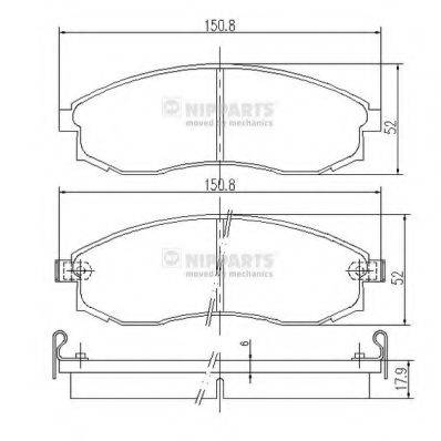 NIPPARTS J3601064 Комплект гальмівних колодок, дискове гальмо