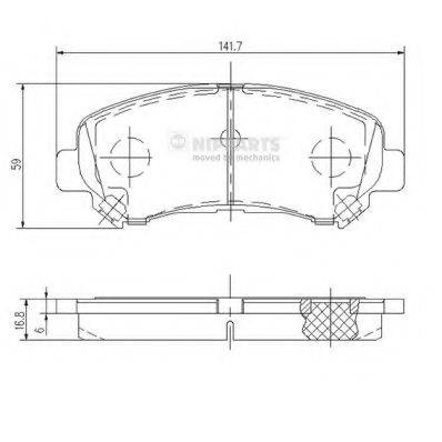 NIPPARTS J3601096 Комплект гальмівних колодок, дискове гальмо