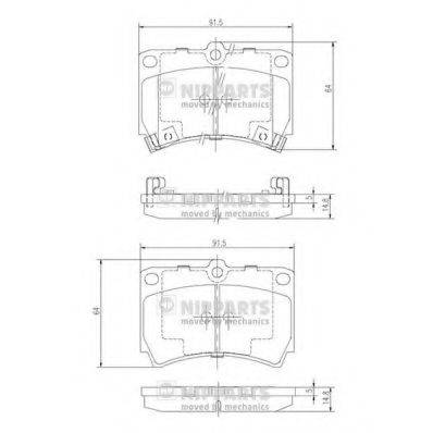 NIPPARTS J3603036 Комплект гальмівних колодок, дискове гальмо