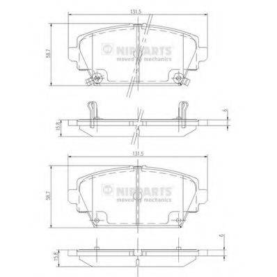 NIPPARTS J3604047 Комплект гальмівних колодок, дискове гальмо