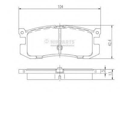 NIPPARTS J3613006 Комплект гальмівних колодок, дискове гальмо