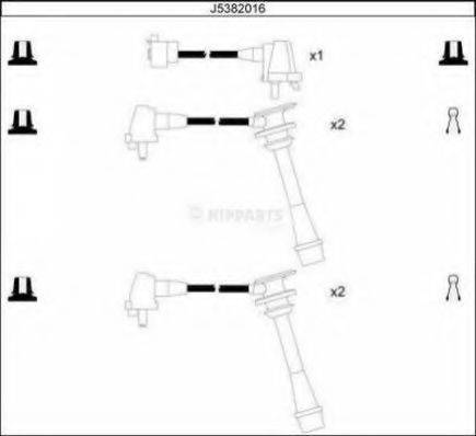 NIPPARTS J5382016 Комплект дротів запалювання