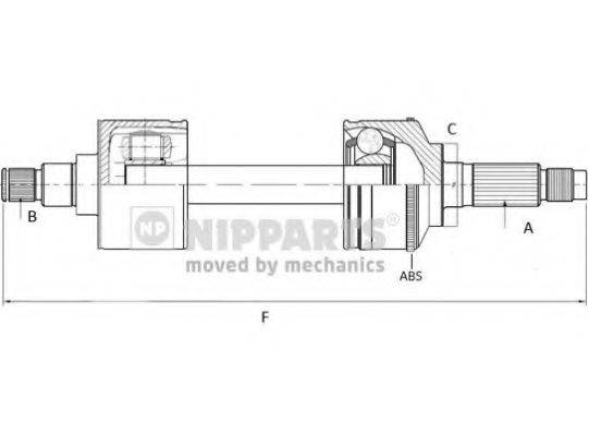 NIPPARTS N2800303 Приводний вал