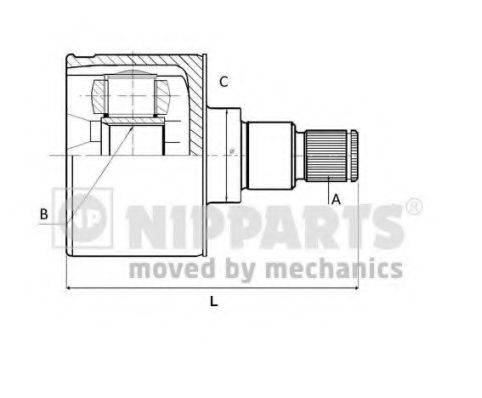 NIPPARTS N2837002 Шарнірний комплект, приводний вал