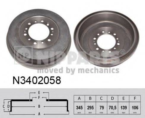 NIPPARTS N3402058 Гальмівний барабан