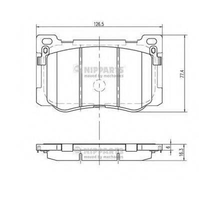 NIPPARTS N3600549 Комплект гальмівних колодок, дискове гальмо