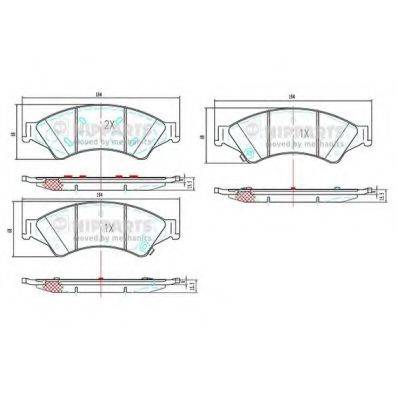 NIPPARTS N3603075 Комплект гальмівних колодок, дискове гальмо