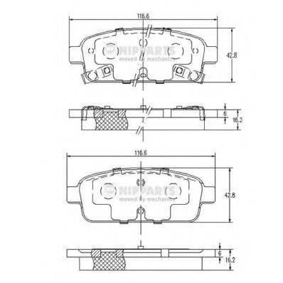 NIPPARTS N3610906 Комплект гальмівних колодок, дискове гальмо